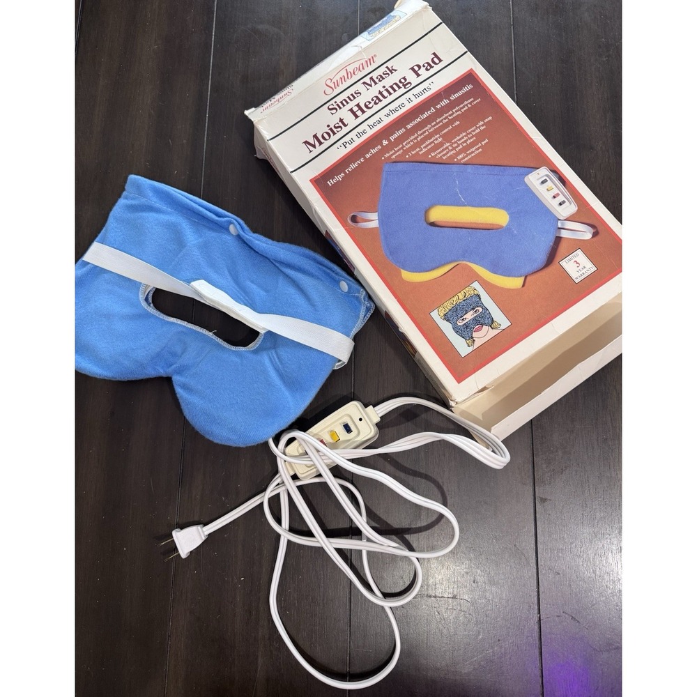 vintage SUNBEAM sinus mask MOIST HEATING PAD with BOX